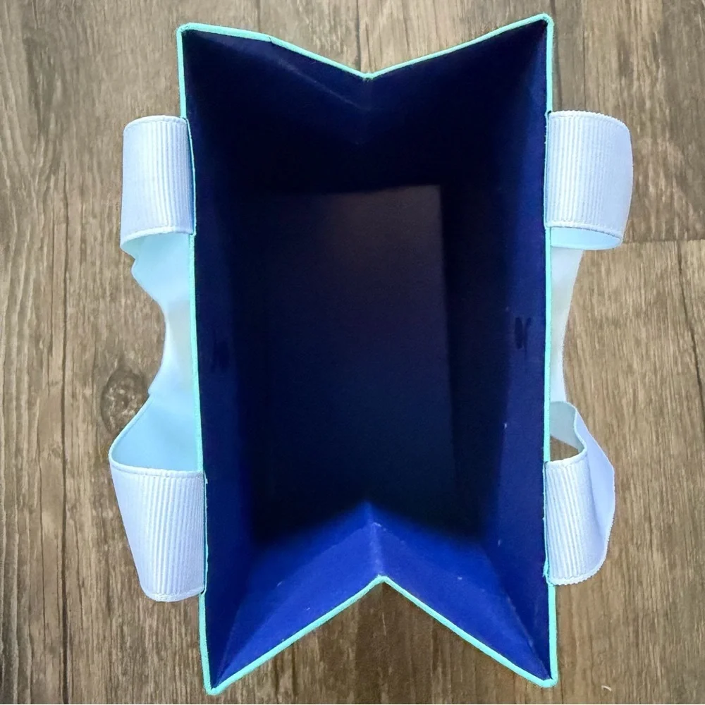 TIFFANY & CO Turquoise Blue Mini Paper Gift Bags Tote Reusable V Day Birthday